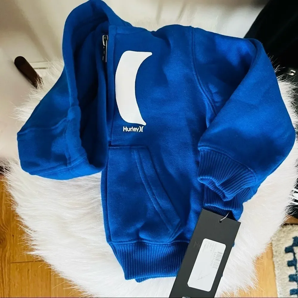 HURLEY‎ NIKE ICONIC FLEECE ZIP HOODIE JACKET, FULL ZIP, Blue, 12 Months, NWT